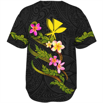 Hawaii Baseball Shirt Custom Plumeria Tribal