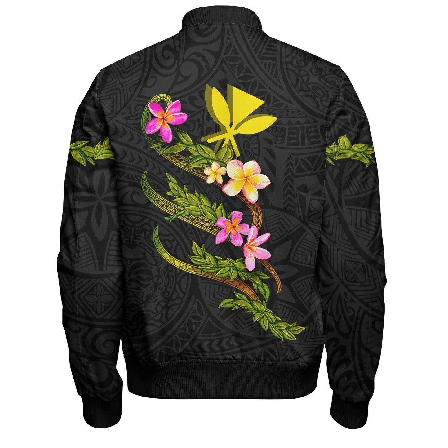 Hawaii Bomber Jacket Custom Plumeria Tribal