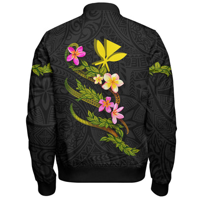 Hawaii Bomber Jacket Custom Plumeria Tribal