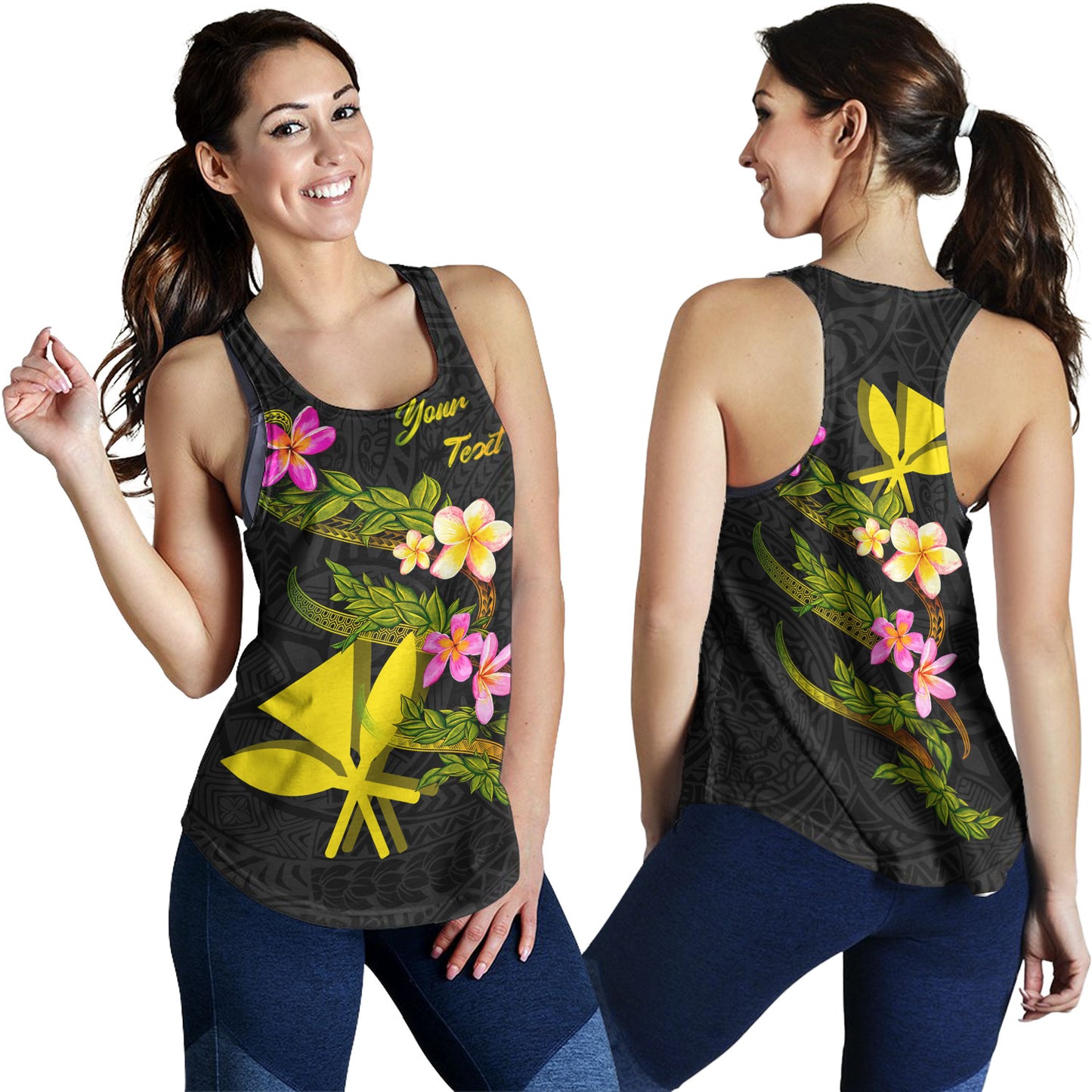 Hawaii Women Tank Custom Plumeria Tribal