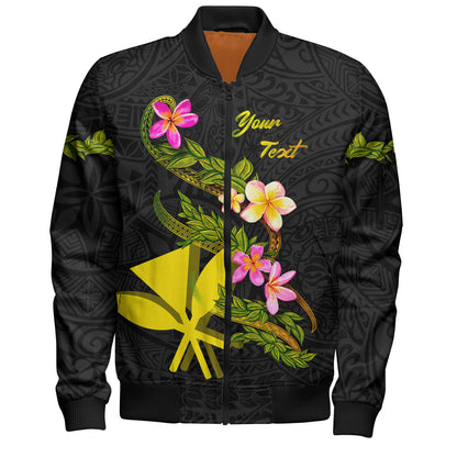 Hawaii Bomber Jacket Custom Plumeria Tribal