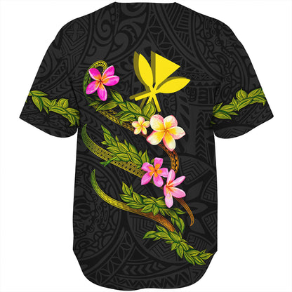 Hawaii Baseball Shirt Custom Plumeria Tribal