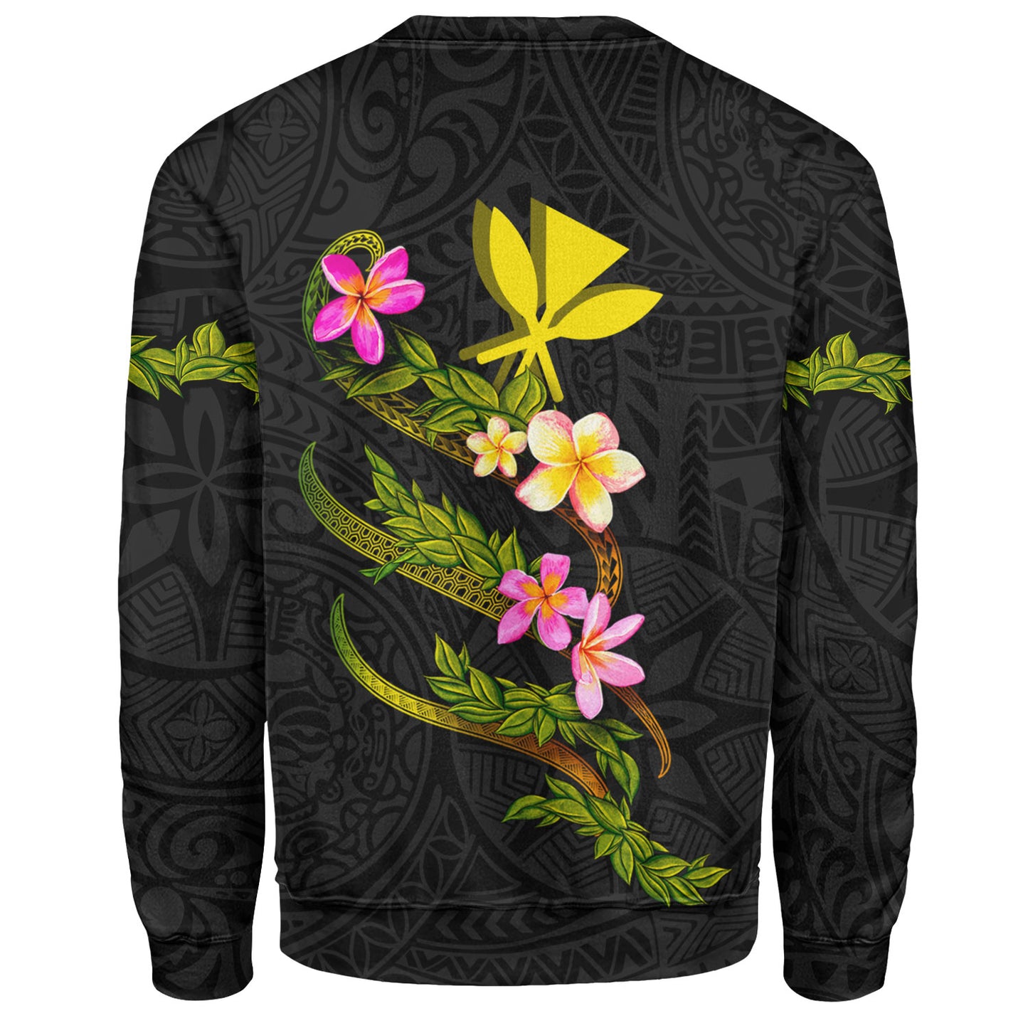 Hawaii Sweatshirt Custom Plumeria Tribal