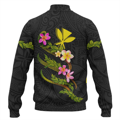 Hawaii Baseball Jacket Custom Plumeria Tribal