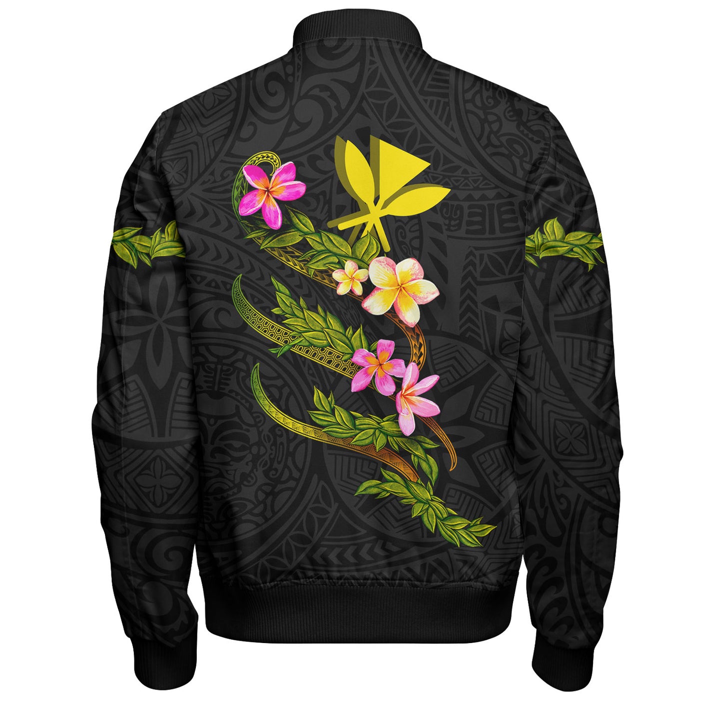 Hawaii Bomber Jacket Custom Plumeria Tribal