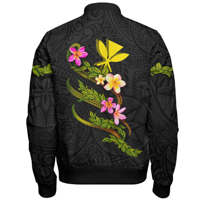 Hawaii Bomber Jacket Custom Plumeria Tribal