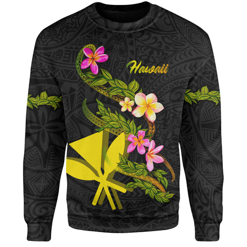 Hawaii Sweatshirt Custom Plumeria Tribal