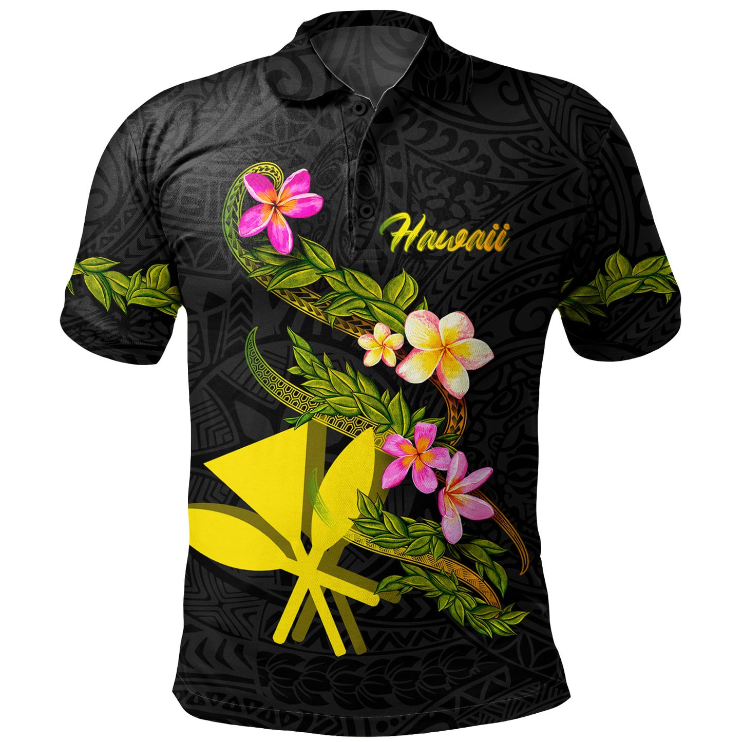 Hawaii Polo Shirt Custom Plumeria Tribal