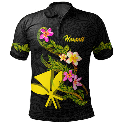 Hawaii Polo Shirt Custom Plumeria Tribal