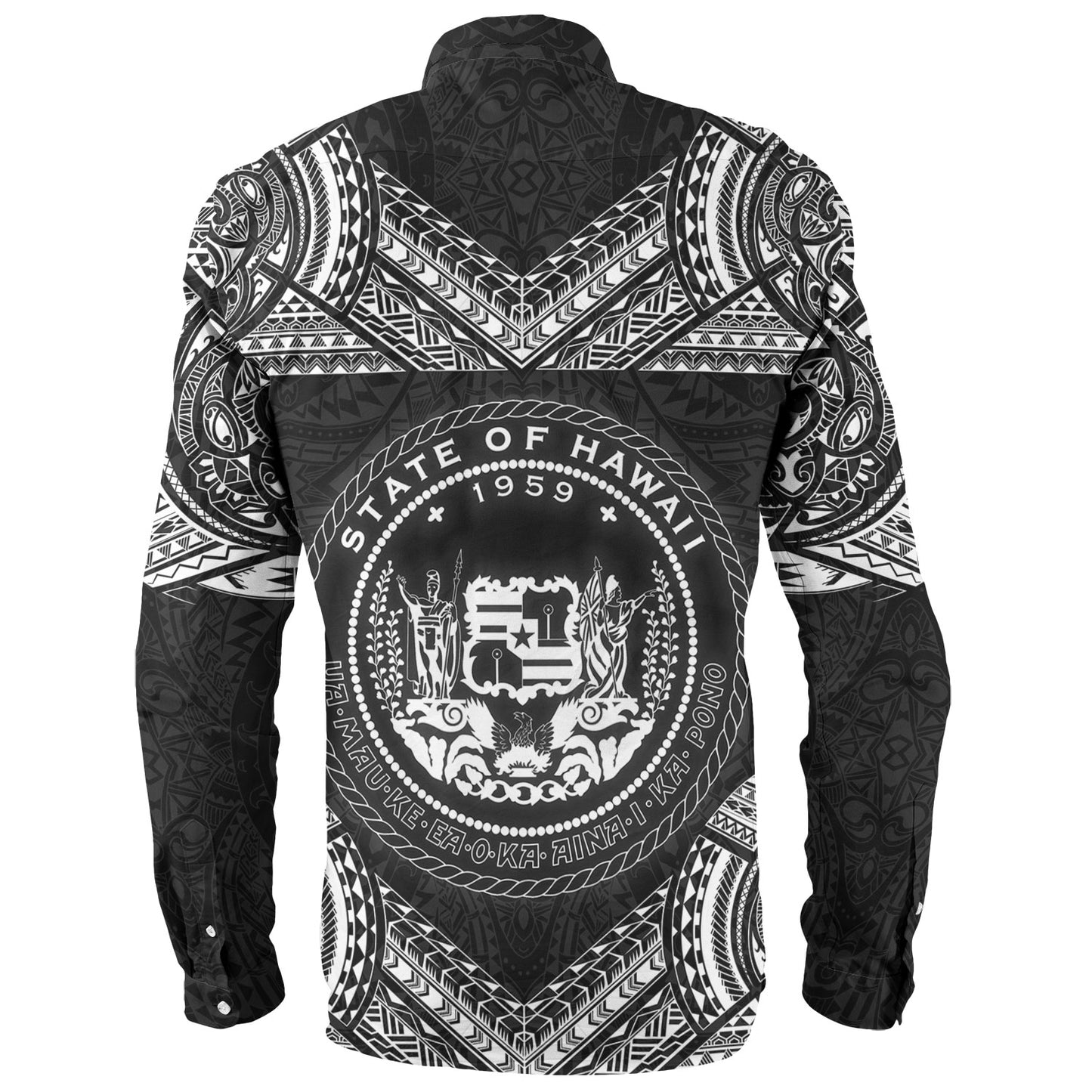 Hawaii Custom Personalised Long Sleeve Shirt Turtle Polynesian Pattern