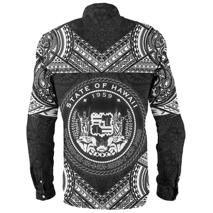 Hawaii Custom Personalised Long Sleeve Shirt Turtle Polynesian Pattern