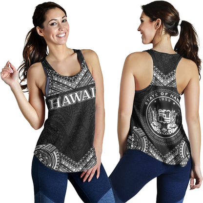 Hawaii Custom Personalised Women Tank Turtle Polynesian Pattern