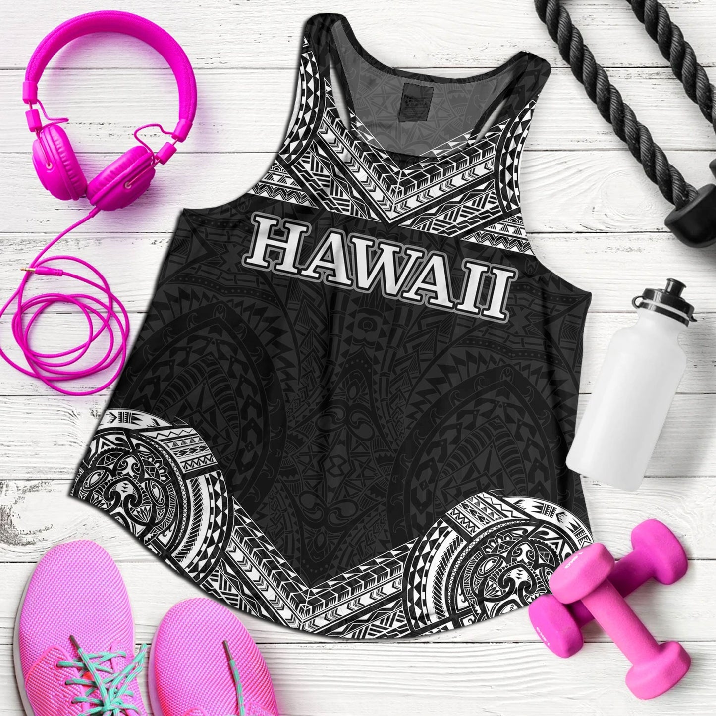 Hawaii Custom Personalised Women Tank Turtle Polynesian Pattern