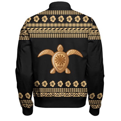 Hawaii Custom Personalised Bomber Jacket Aloha Turtle With Traditional Hawaiian