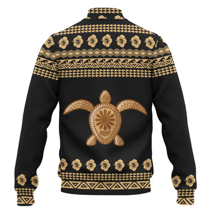 Hawaii Custom Personalised Baseball Jacket Aloha Turtle With Traditional Hawaiian