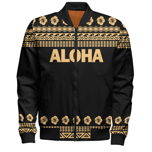 Hawaii Custom Personalised Bomber Jacket Aloha Turtle With Traditional Hawaiian