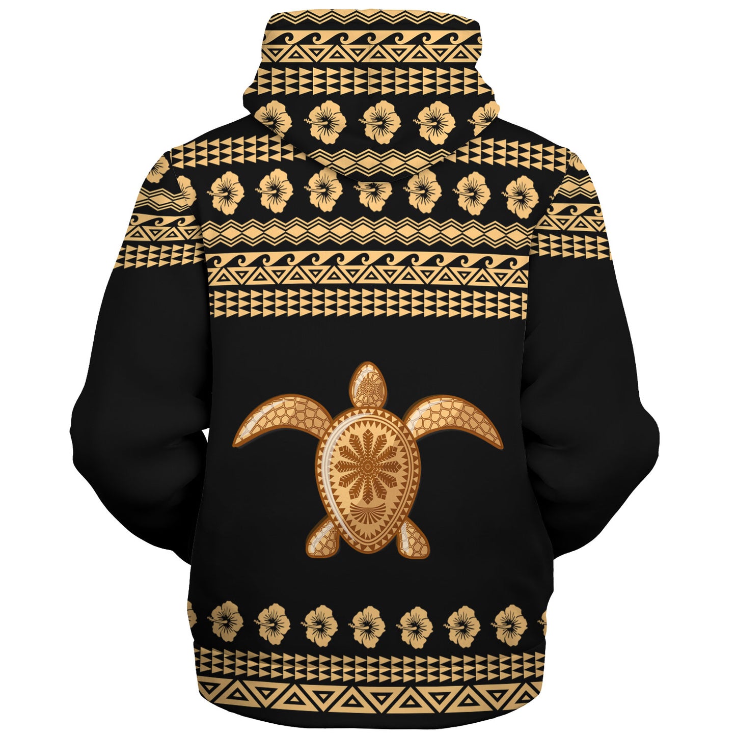 Hawaii Custom Personalised Sherpa Hoodie Aloha Turtle With Traditional Hawaiian