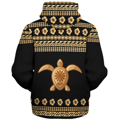 Hawaii Custom Personalised Sherpa Hoodie Aloha Turtle With Traditional Hawaiian