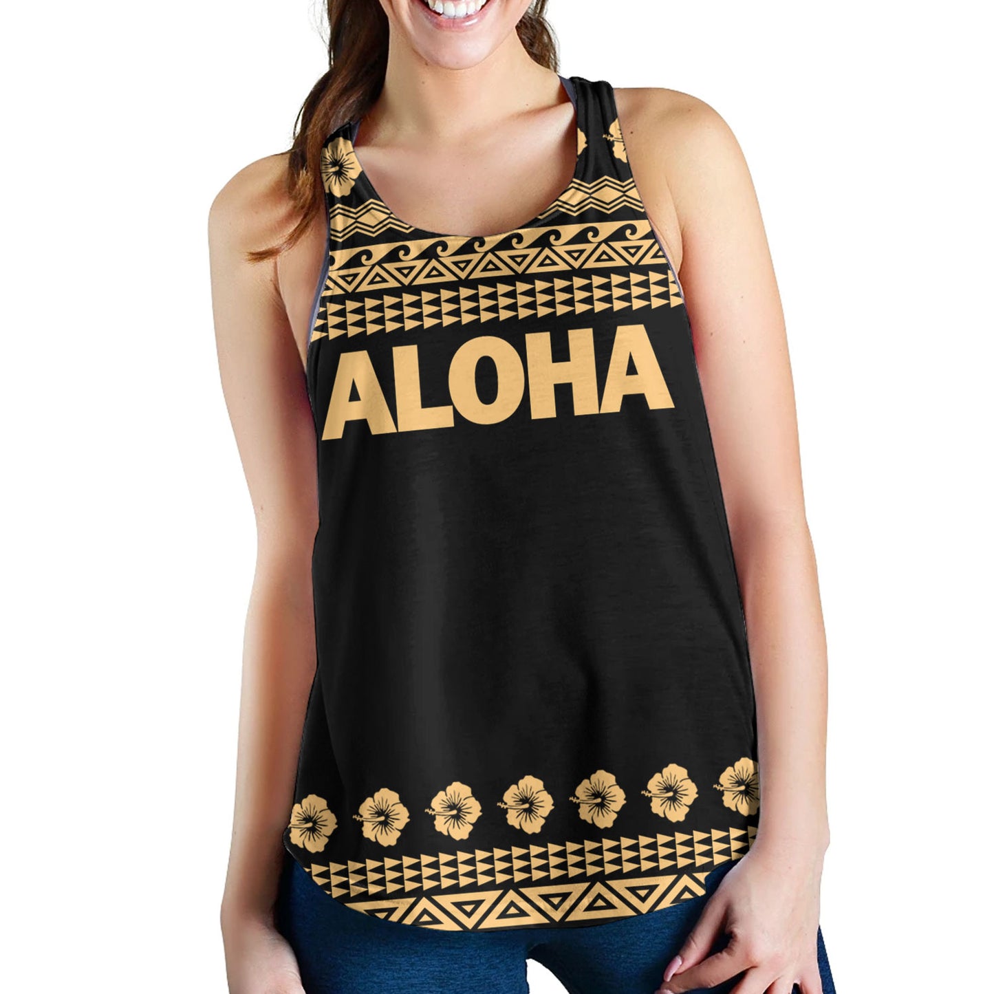 Hawaii Custom Personalised Women Tank Aloha Turtle With Traditional Hawaiian