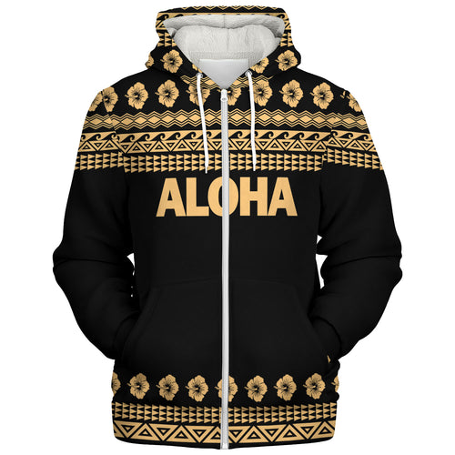 Hawaii Custom Personalised Sherpa Hoodie Aloha Turtle With Traditional Hawaiian