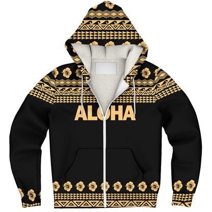 Hawaii Custom Personalised Sherpa Hoodie Aloha Turtle With Traditional Hawaiian