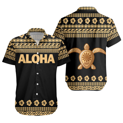 Hawaii Custom Personalised Short Sleeve Shirt Aloha Turtle With Traditional Hawaiian