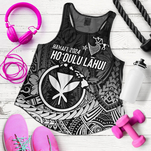 Hawaii Women Tank FestPAC 2024 Polynesian Pattern Design