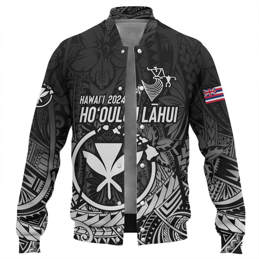 Hawaii Baseball Jacket FestPAC 2024 Polynesian Pattern Design