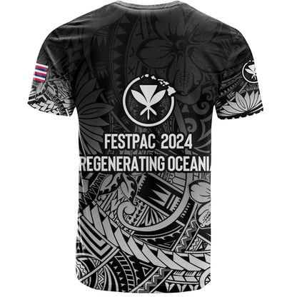 Hawaii T-Shirt FestPAC 2024 Polynesian Pattern Design