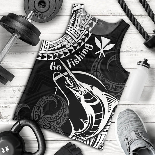 Hawaii Tank Top Go Fishing Polynesian Tribal Patterns