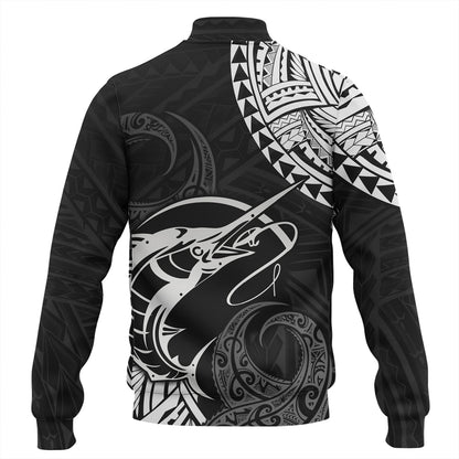 Hawaii Baseball Jacket Go Fishing Polynesian Tribal Patterns