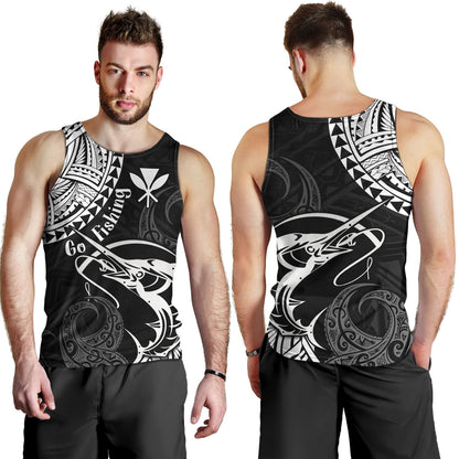 Hawaii Tank Top Go Fishing Polynesian Tribal Patterns