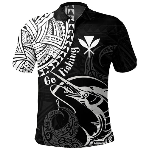 Hawaii Polo Shirt Go Fishing Polynesian Tribal Patterns