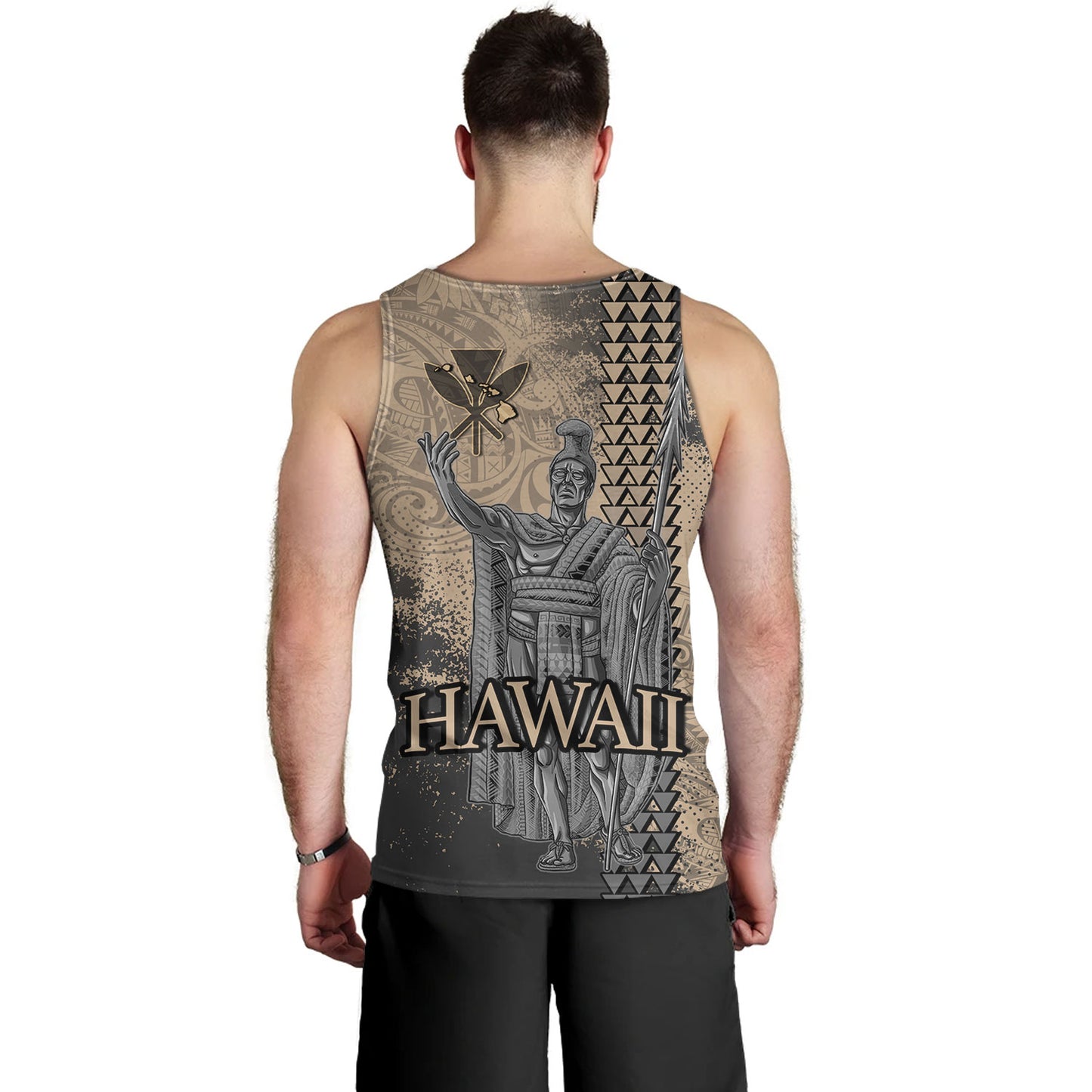 Hawaii Custom Personalised Tank Top Hawaii King Grunge With Halftone Background