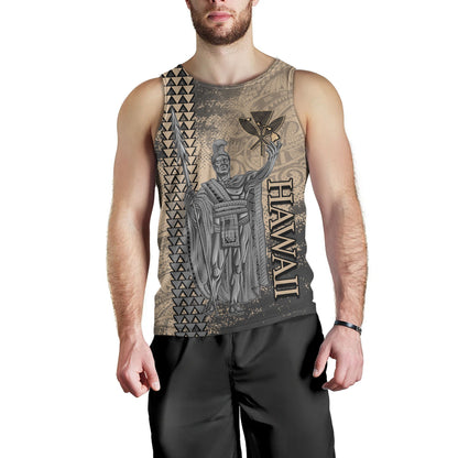 Hawaii Custom Personalised Tank Top Hawaii King Grunge With Halftone Background