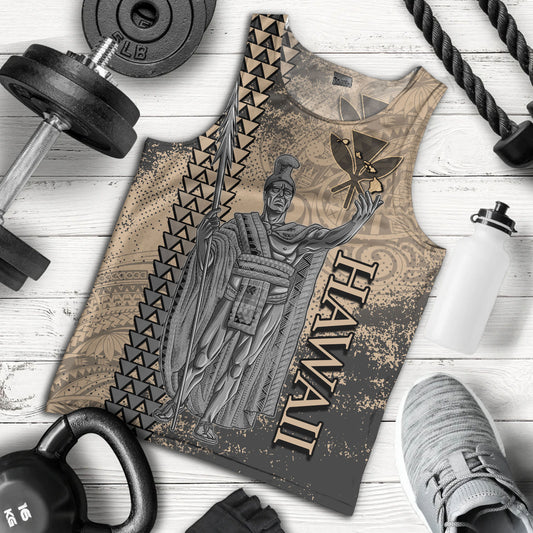 Hawaii Custom Personalised Tank Top Hawaii King Grunge With Halftone Background