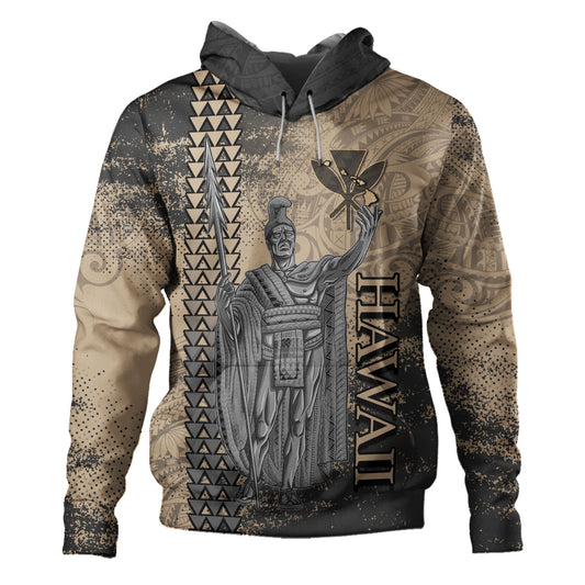 Hawaii Custom Personalised Hoodie Hawaii King Grunge With Halftone Background