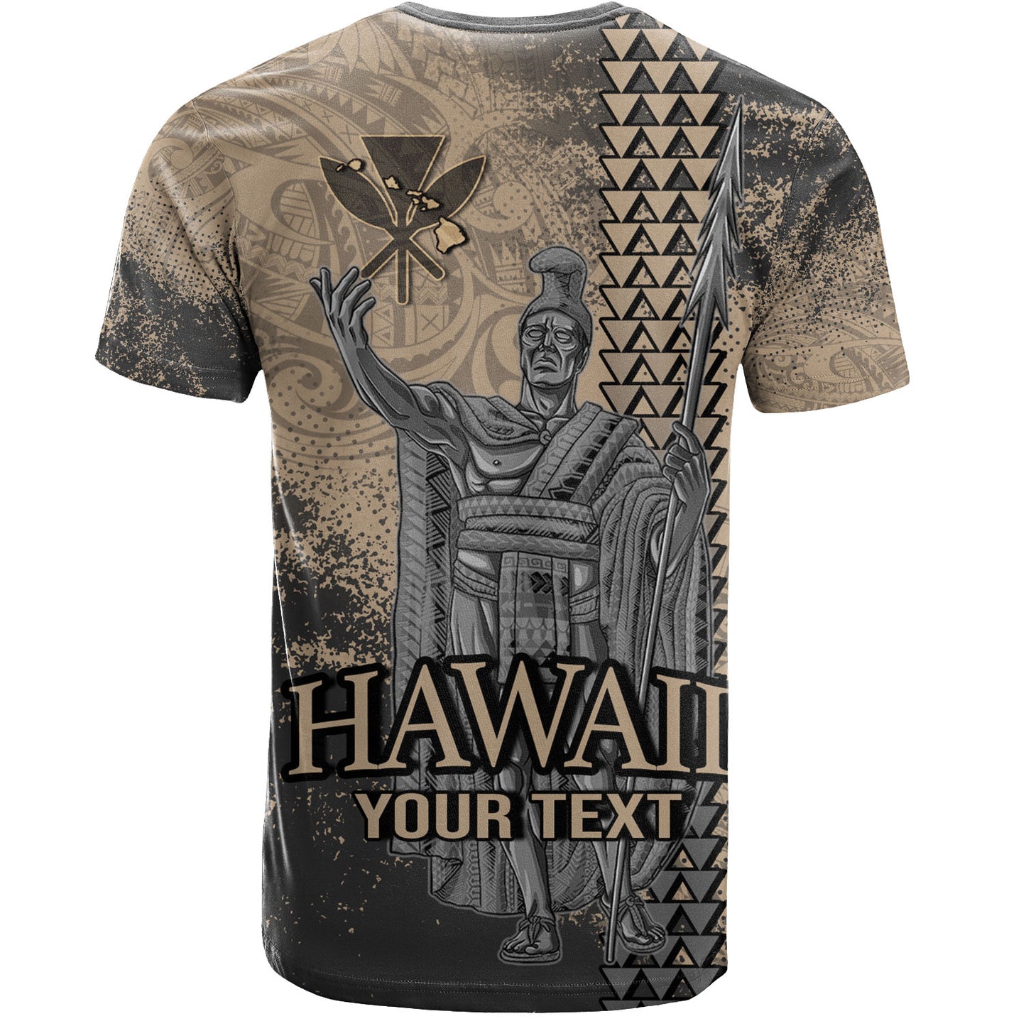 Hawaii Custom Personalised T-Shirt Hawaii King Grunge With Halftone Background