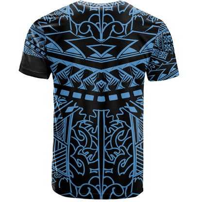 Hawaii T-Shirt Custom Kanaka Maoli Hawaiian Blue Tribal Pattern