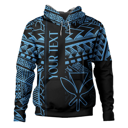 Hawaii Hoodie Custom Kanaka Maoli Hawaiian Blue Tribal Pattern