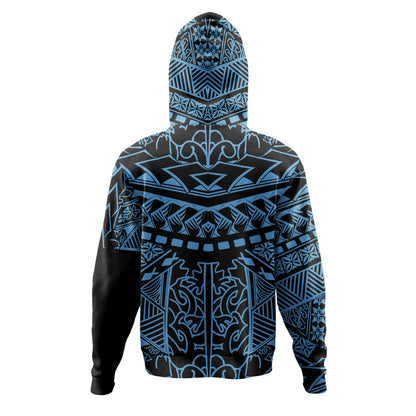 Hawaii Hoodie Custom Kanaka Maoli Hawaiian Blue Tribal Pattern
