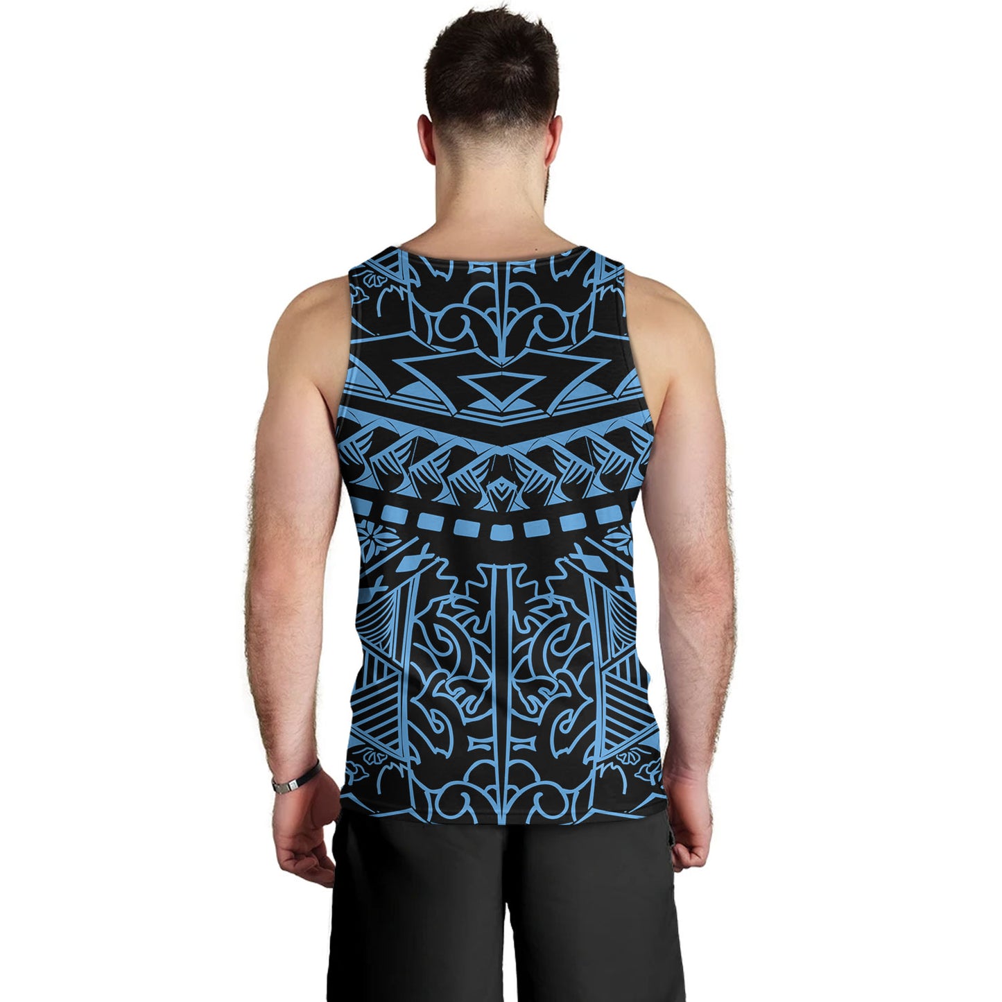 Hawaii Tank Top Custom Kanaka Maoli Hawaiian Blue Tribal Pattern