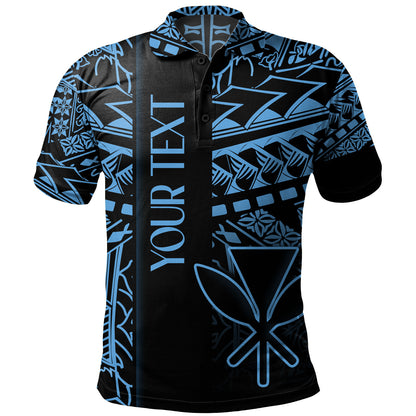 Hawaii Polo Shirt Custom Kanaka Maoli Hawaiian Blue Tribal Pattern