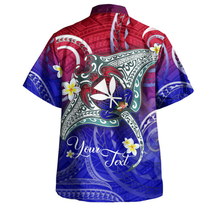 Hawaii Custom Personalised Hawaiian Shirt Kanaka Maoli Manta Ray With Turtle Plumeria Mixed Polynesian Style