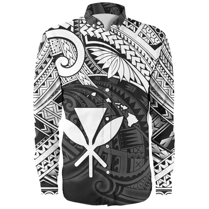 Hawaii Long Sleeve Shirt Kanaka Maoli Map Polynesian Tatau