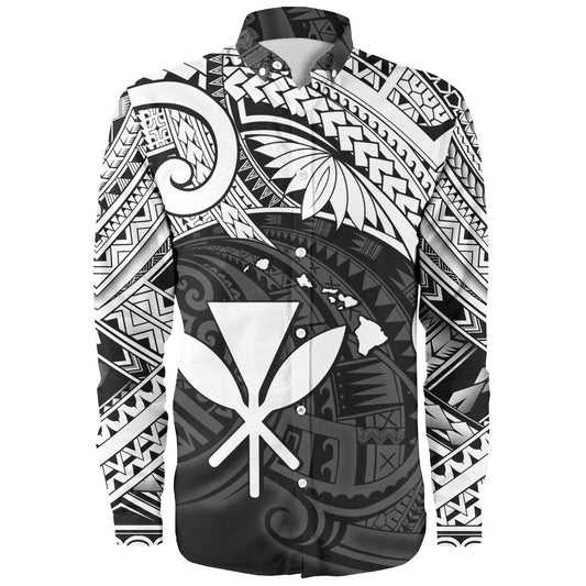 Hawaii Long Sleeve Shirt Kanaka Maoli Map Polynesian Tatau