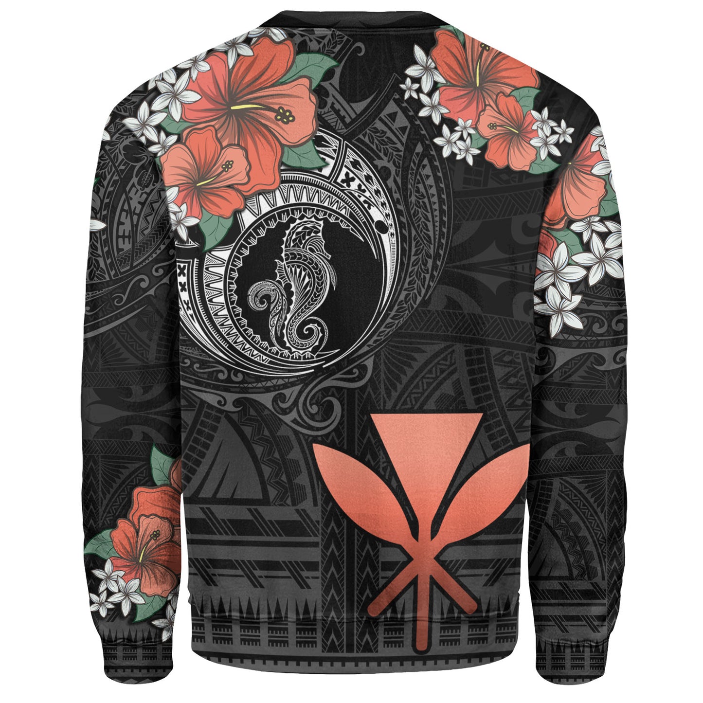 Hawaii Sweatshirt Kanaka Maoli Seahorse Polynesian Tattoo