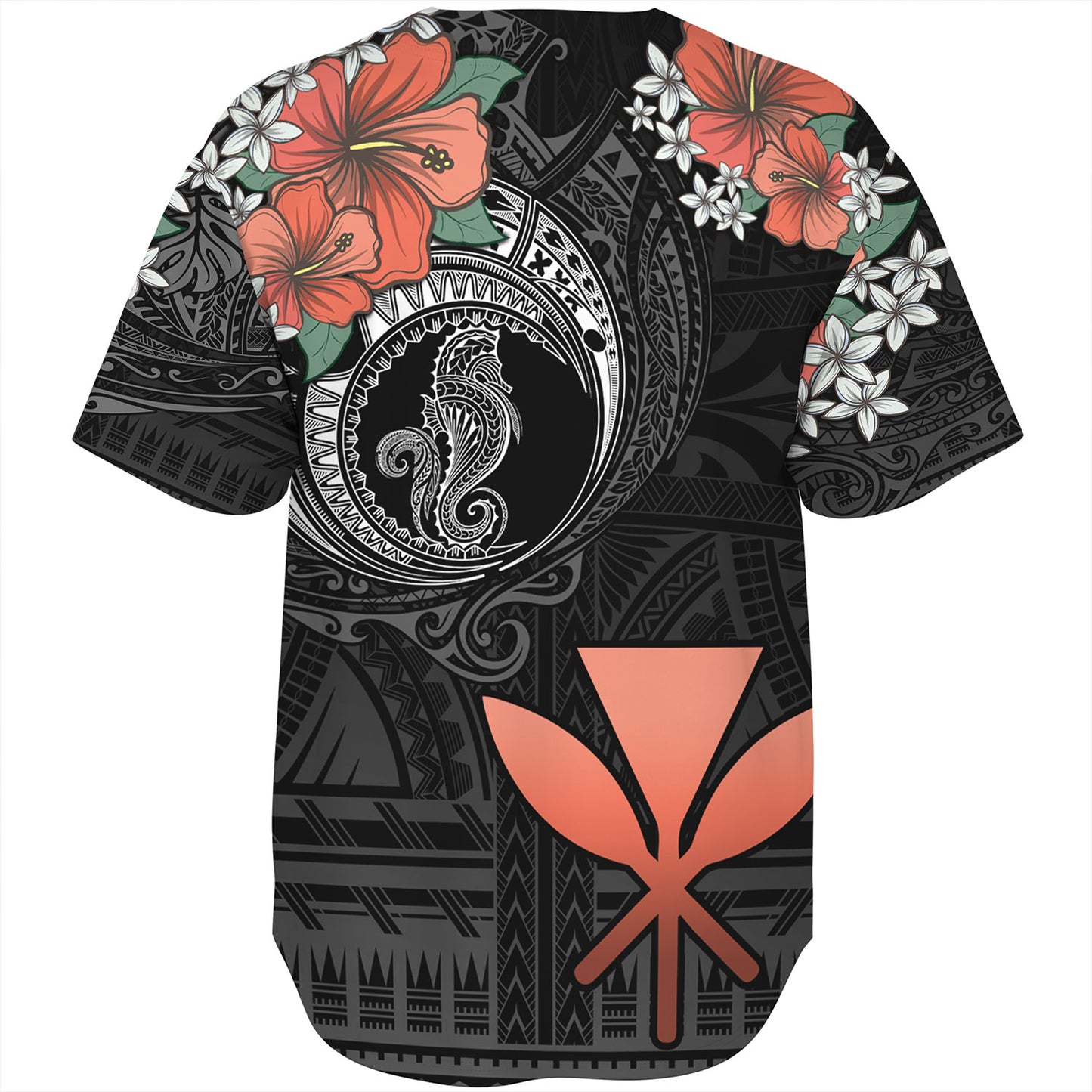 Hawaii Baseball Shirt Kanaka Maoli Seahorse Polynesian Tattoo