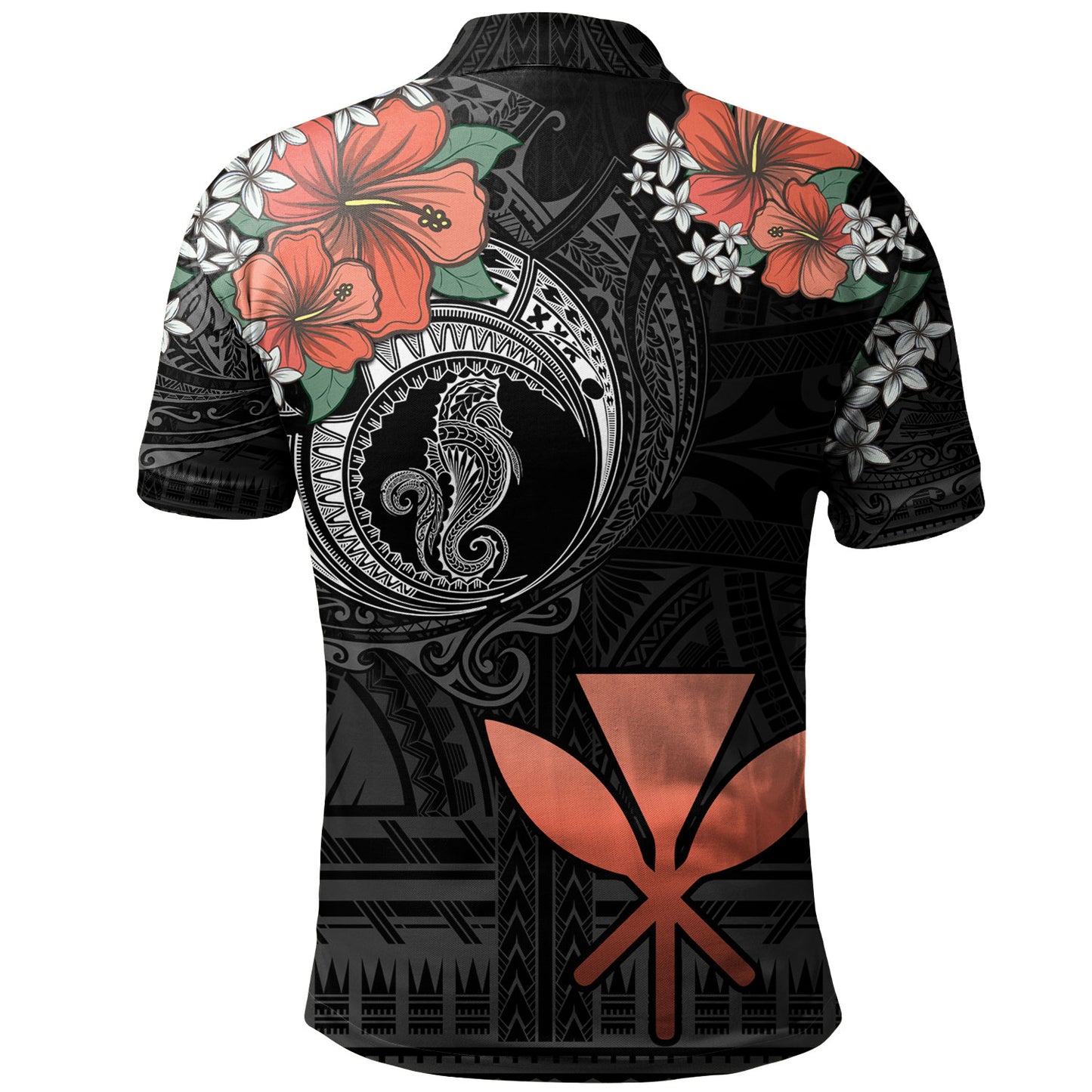 Hawaii Polo Shirt Kanaka Maoli Seahorse Polynesian Tattoo