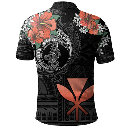 Hawaii Polo Shirt Kanaka Maoli Seahorse Polynesian Tattoo